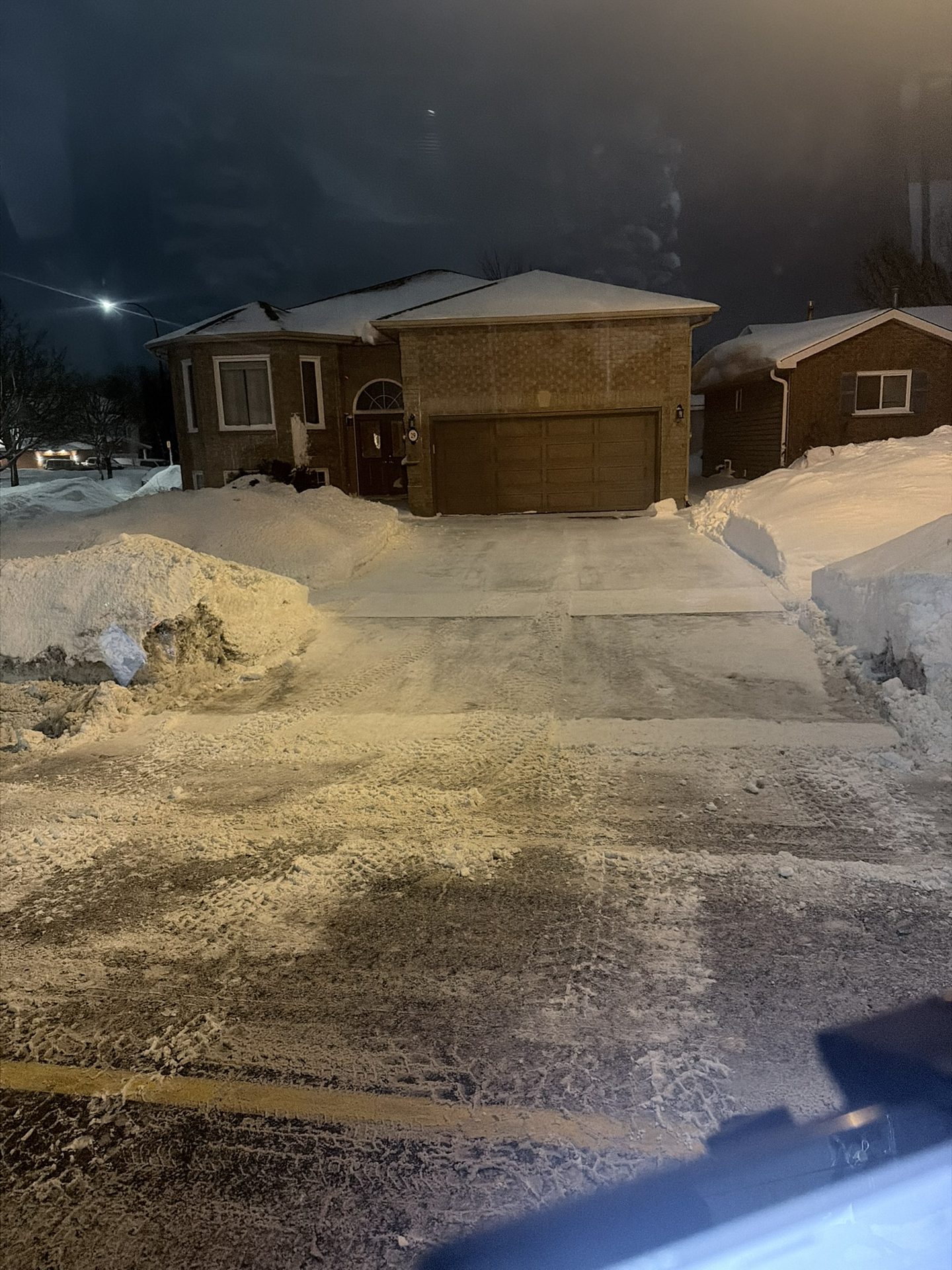 Snowforce truck on-site during a snow clearing job in Barrie